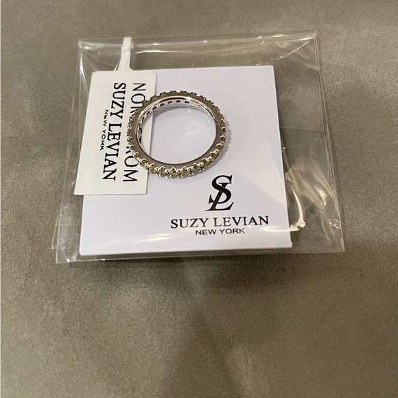Suzy Levian Sterling Silver Yellow CZ Eternity Band Ring Size 5 NWT - Picture 7 of 7